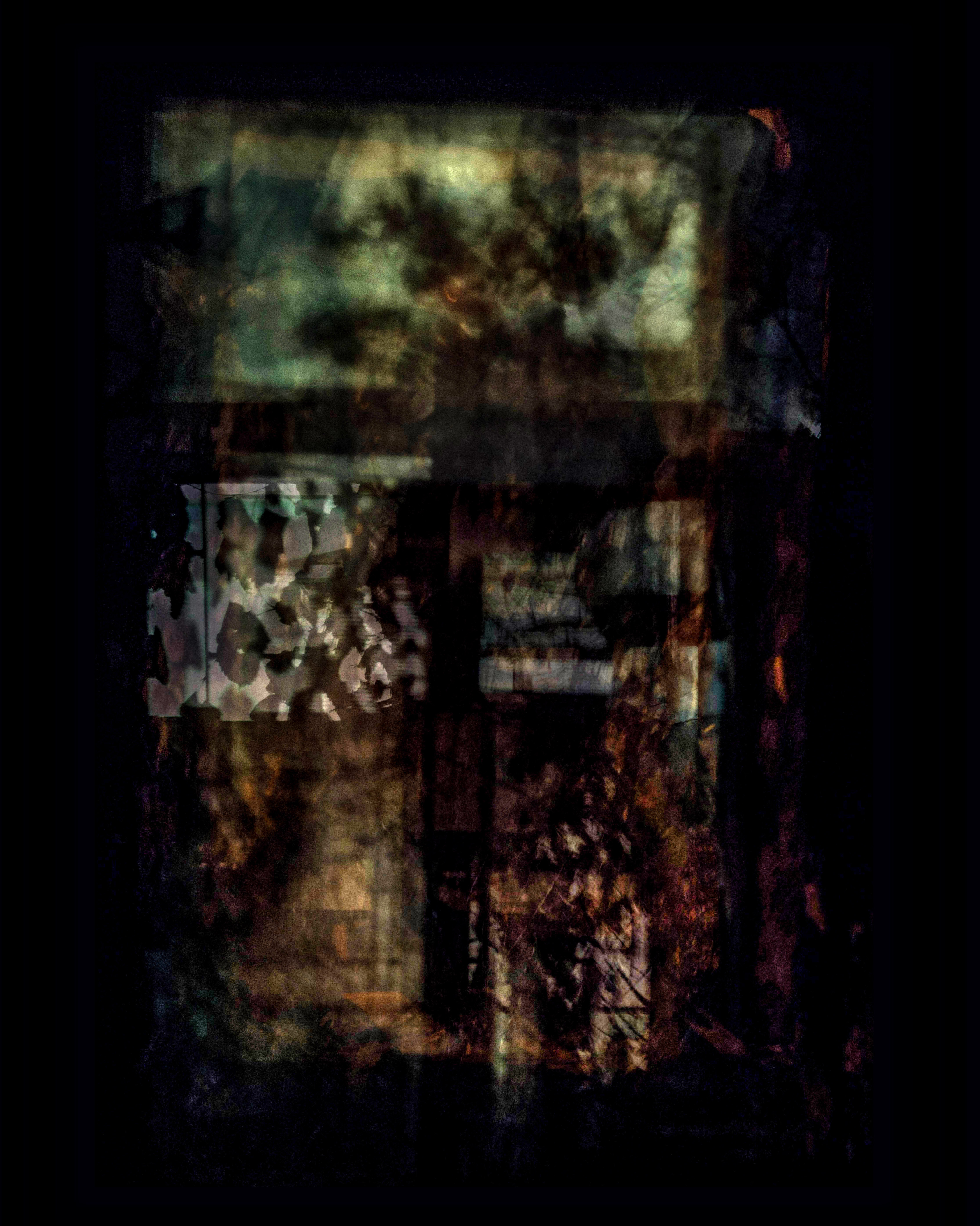 Abandoned building on Podil at night. Digital collage by Hvrenja