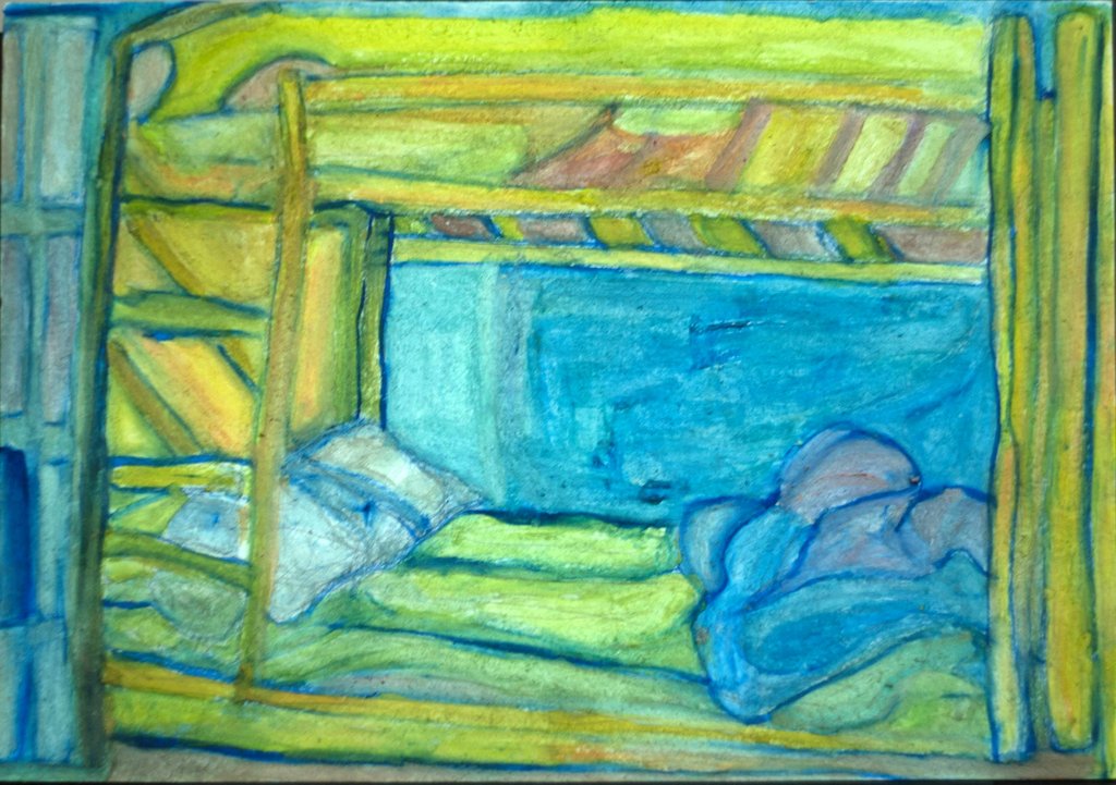Hostel Bed. Painting by Hvrenja